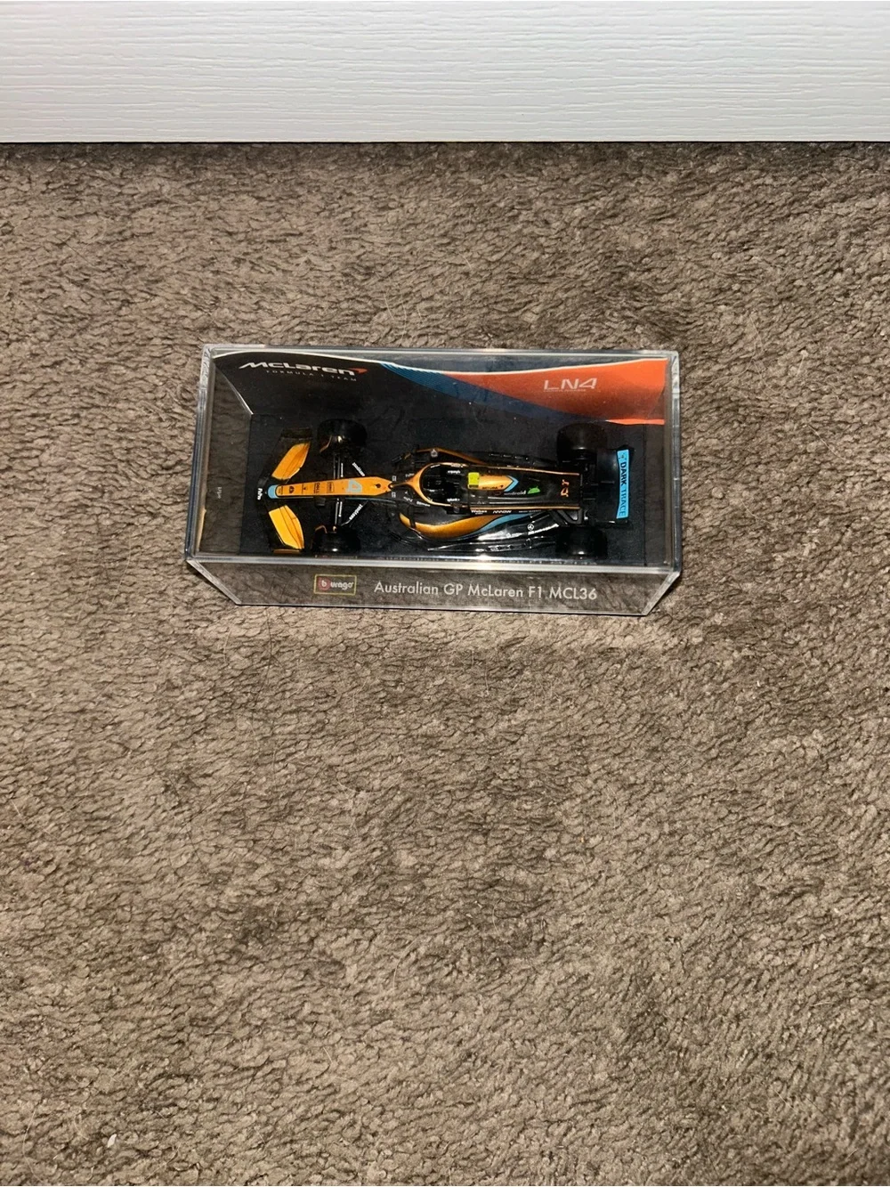 McLaren MCL36 Kids Die-Cast Race Car Toy - Black & Orange